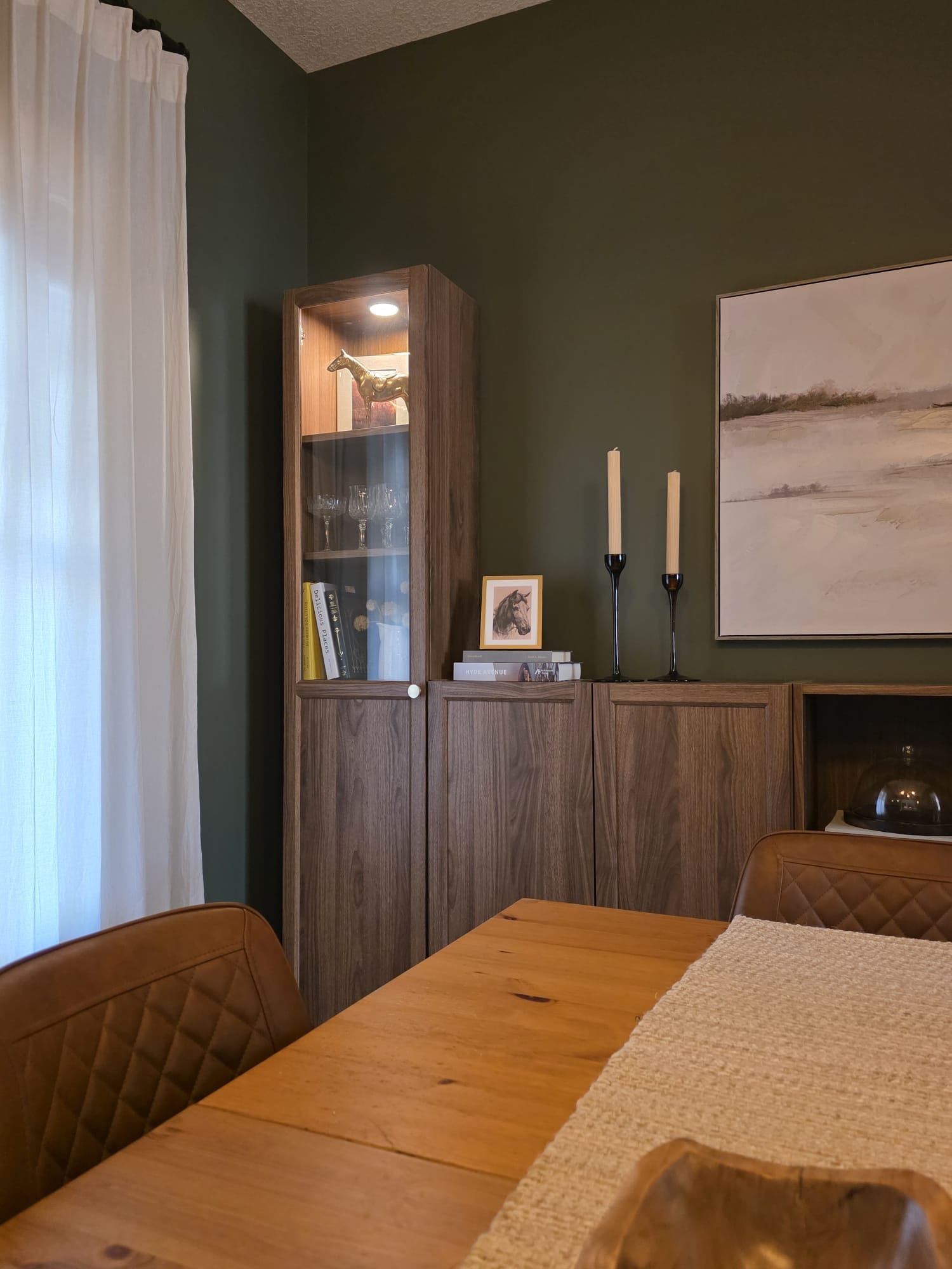 Dining room — walnut cabinet detail